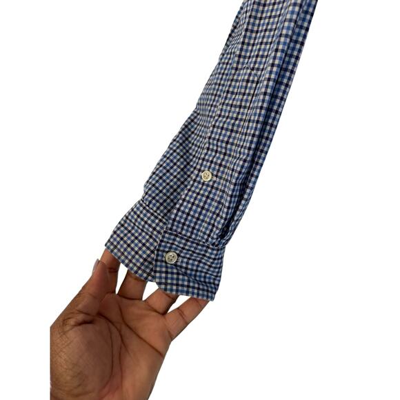 Ralph Lauren‎ Men's Blue Plaid Cotton Long Sleeve Button Down Dress Shirt Large - Picture 7 of 12